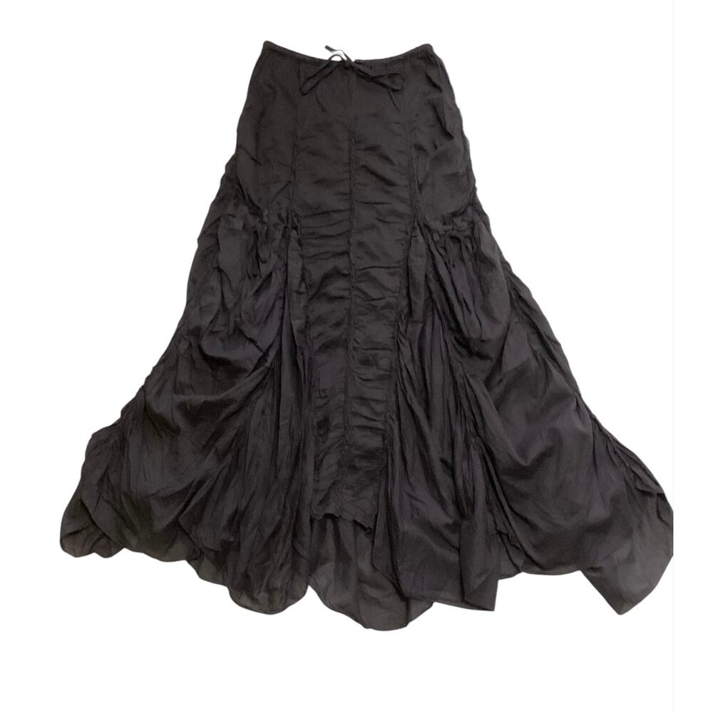 Sweet Cinnamon Gray Ruched Maxi Skirt Victorian Gothic size small - Picture 3 of 5